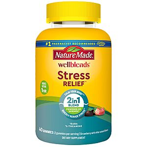 Nature Made Wellblends Stress Relief Gummies, 40 Strawberry Flavor Gummies $12.48