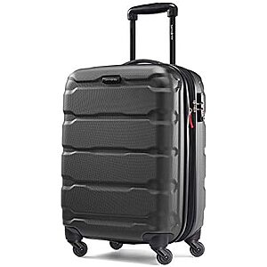 $66.97 + Free Prime Shipping: Samsonite Omni POLYCARBONATE Hardside Expandable Luggage with Spinner Wheels TSA Lock, Black, Carry-On 20-Inch, 10 Yr Warranty