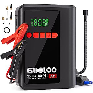 [Prime] 2500A Gooloo A2 Jump Starter w/ 150 PSI Air Compressor $32.49 + Free Shipping