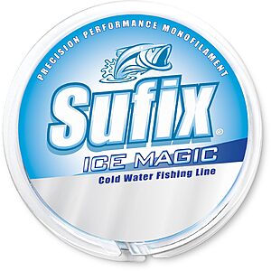 Sufix Ice Magic Fishing Line, Low-Temperature, All-Purpose Ice Fishing Monofilament for Smooth Handling and Cold-Weather Performance, 1 LB, Glacier Blue