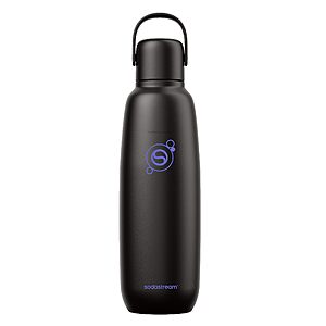 $20.99: SodaStream Fizz & Go Cool Stainless Steel Carbonated Water Bottle, 0.9L, Black, Compatible with TERRA, ART, ENSO
