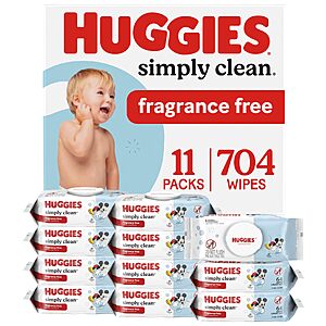 $24.48 S&S, Q, Multibuy 22 Pack 1408 total Wipes HUGGIES BABY WIPES Unscented