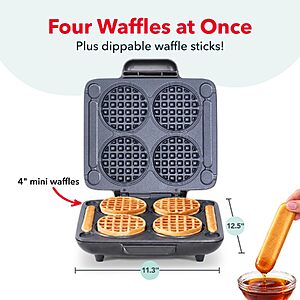 Dash Multi Mini Waffle Maker, Makes 4 Waffles at Once $37.49