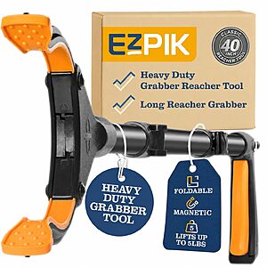 [Lightning Deal ] EZPIK Classic 40” Folding Grabber Reacher Tool with Dual Magnets, Heavy Duty Trash Picker Upper Grabber  (Black) $20.34