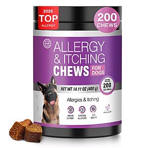 Dog Allergy Chews 200ct - Aller Immune Relief for Itchy Skin,Chicken Flavor $8.69