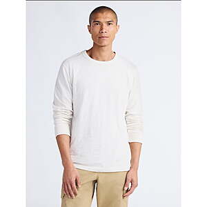 Men's Free Assembly Long Sleeve Crew Neck Cotton Tee (Sm -  3XL, Oatmeal Heather) $3.12 + Free Shipping w/ Walmart+ or on $35+