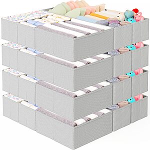 Criusia 26 Pack Drawer Organizer for Clothes, Foldable Dresser Dividers with 3 Sizes, Fabric Storage Bins – Gray $20.99