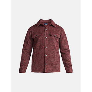 Men's George Snap Button Knit Fleece Shirt Jacket $10.59 (Sm - 3XL, Varsity Wine Heather) $10.59 & More + Free Shipping w/ Walmart+ or on $35+