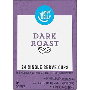 [Prime, SnS] $4.68* | 24-Count Happy Belly Keurig Coffee Pods (Dark Roast) at Amazon