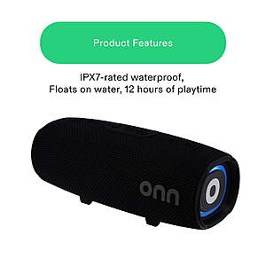 onn Medium Rugged Bluetooth Speaker w/ LED Lighting (Various) $19.88 + Free Shipping $35+ or Walmart+
