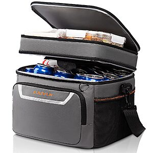 Everfun 24-Can Double Deck Insulated Cooler Bag (Grey) $17.09 + Free Shipping w/ Prime or on $35+