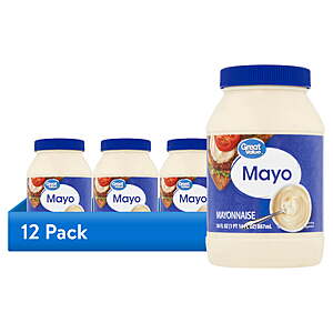 $27.26 FS Walmart+ or at $35 (12 pack) Great Value Mayonnaise, 30 fl oz