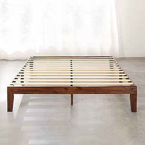 Early Prime Big Deal: Mellow 12" Solid Wood Platform Bed Frame with Classic Wooden Slat (No Box Spring Needed), King, various colors $149.99