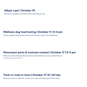 Petco Petcoween Party + Costume contest + more Halloween October events