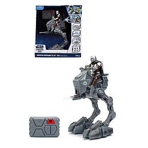 Star Wars Imperial Remnant AT-RT RC Walker with Mandalorian and Grogu 13" Remote Control Toy with Sound and Lights by Jada Toys - $20