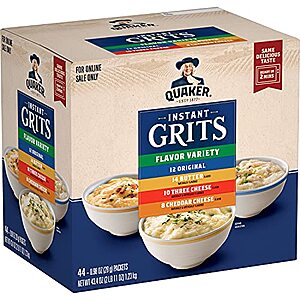 [SnS, AC] $8.14* | 44-ct Quaker Instant Grits (4 Flavor Variety Pack) at Amazon