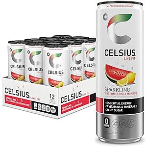 12-Pack 12-Oz Celsius Sugar Free Sparkling Energy Drink (Watermelon Lemonade) $13.27 w/ S&S + Free Shipping w/ Prime or on orders over $35