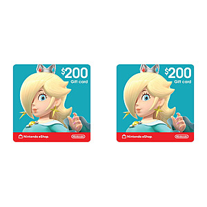 $400 Nintendo eShop gift card, $340, newegg