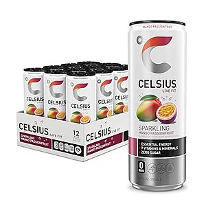 [SnS] $13.27 | 12-Pack 12-Oz CELSIUS Functional Essential Energy Drink (Sparkling Mango Passionfruit) at Amazon