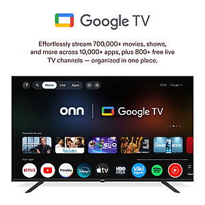 onn 65 in QLED 4K UHD Smart Gaming Google TV, 65SGQP4GSB1, $312, FS, Walmart