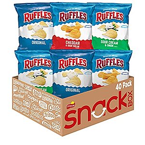 [SnS, AC] $13.30* | 40-Pack 1-Oz Ruffles Potato Chips (Variety Pack) at Amazon