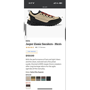 KEEN Men's Jasper Zionic Sneakers   44.83