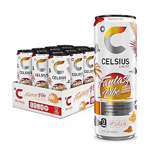 [SnS] $13.27 | 12-Pack 12-Oz CELSIUS Functional Essential Energy Drink (Sparkling Fantasy Vibe) at Amazon