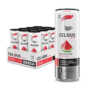 12-Pack 12-Oz Celsius Sugar Free Sparkling Energy Drink (Watermelon) $13.27 w/ S&S + Free Shipping w/ Prime or on orders over $35