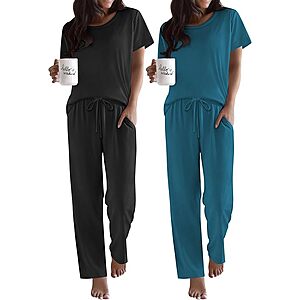 2-Pack 2-Piece Ekouaer Women's Short Sleeve Pajama Set  from $ + Free Shipping w/ Prime or on $35+ $17.52