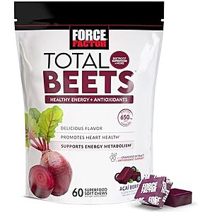 [SnS, AC] $6.74* | 60-Ct. Force Factor Total Beets Soft Chews Heart Health Supplement at Amazon