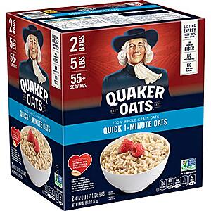 [SnS, AC] $8.37 | 2-Pack 40-Oz Quaker Quick 1-Minute Oatmeal at Amazon ($4.18 each)