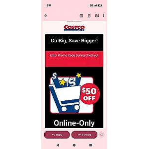 YMMV : $50 off $500 Costco code emailed