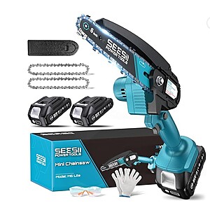 Seesii M6 Lite 6” 900W Cordless Handheld Wood Cutter Mini Chainsaw $19.64 AC @amazon