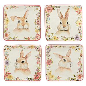Certified International Easter Garden 6" Canape/Luncheon Plates, Set of 4 Assorted Designs $15.32
