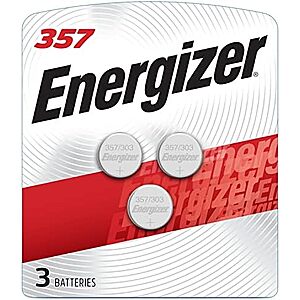 [SnS, AC] $4.31 | 3-Count Energizer 357/303 Batteries at Amazon