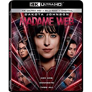 Madame Web - 4K + Blu-ray + Digital $16.84 Amazon.com