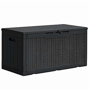 $62.49: Homall 100 Gallon Outdoor Patio Box Deck Plastic Resin Storage Box Backyard, Black at Walmart.com
