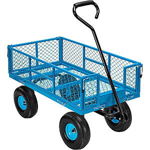 $80.74: SPECSTAR 880lb Mesh Steel Garden Cart 38" x 21" with Removable Sides and 10'' Wheels(4 Colors) at Walmart.com