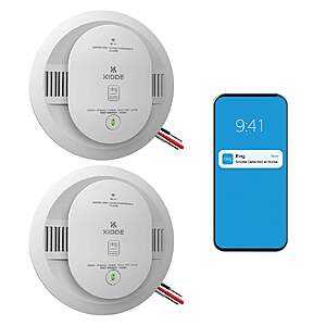Kidde Smart Smoke and Carbon Monoxide Detector, Ring App Enabled, Hardwired, 2-pack $99.99 free shipping Costco.com