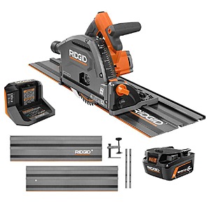 RIDGID 18V Brushless Cordless Track Saw Kit with 6.0 Ah Max Output Battery and Charger $429