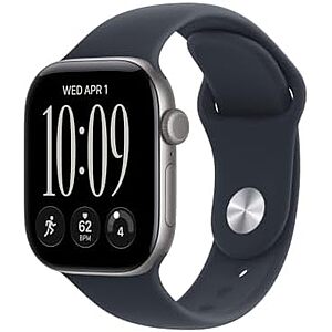 $349.99 | Apple Watch Series 12 GPS 42mm Smartwatch (Space Gray Aluminum Case, Navy Blue Sport Band - S/M) at Amazon