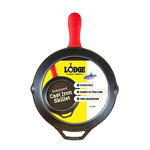 Lodge Pre-Seasoned Cast Iron Skillet with Silicone Handle Holder, 12 Inches $28.99