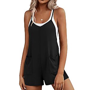 Ekouaer Women's Sleeveless V-Neck Loose Romper (Various) $8.99 + Free Shipping w/ Prime or on $35+