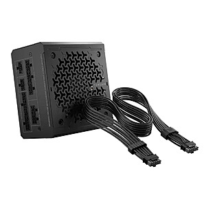 CORSAIR - RM1000e Cybenetics Platinum Fully Modular ATX 3.1 and PCIe 5.1 Power Supply with ThermalProtect 12V-2x6 Cable - Black $109.99