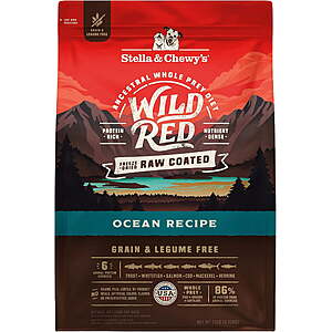 Stella & Chewy's Wild Red Raw Coated Kibble for Dogs - Grain & Legume Free Ocean Recipe - 21 Pound Bag $21.98
