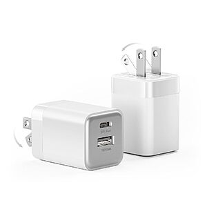 2-Pack Wegear 30W Dual-Port USB-C & USB-A GaN Wall Charger w/ Foldable Plug $9.99 + Free Shipping w/ Prime or on $35+