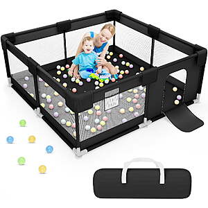 Baby Playpen, 50x50 Inch Baby Playards for Babies and Toddlers, Fence Baby Play Yards for Indoor & Outdoor with Breathable Mesh $29.98