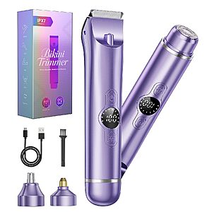 4-in-1 Women's Electric Bikini Trimmer & Shaver w/ Dual Head (Purple) $7.99 + Free Shipping w/ Prime or on $35+