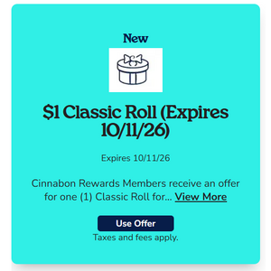 [Cinnabon Rewards Members] $1 Classic Roll