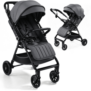 Vomeast Lightweight Stroller, Foldable Baby Stroller with Reversible Handle & One-Hand Fold for Travel, Gray $71.99